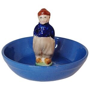 Vintage Adderley England Man Jewelry Holder Ring Dish Trinket Blue Bowl